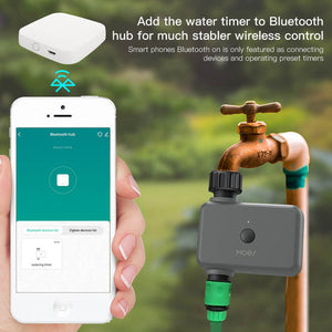 Bluetooth Smart Sprinkler Timer - Programmable Water Irrigation Controller with Rain Delay, Filter Washer, Weather Adjustment for Lawn, Garden (iOS/Android App Control, Battery-Powered)
