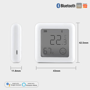 Bluetooth Smart Temperature Humidity Sensor - LCD Indoor Hygrometer Thermometer with Real-Time Monitoring, Wireless Room Climate Monitor for Home, Office, Greenhouse