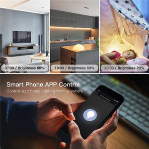WiFi Smart Dimmer Switch Module - 2 Gang LED Dimmable Relay, Works with Alexa/Google Home, No Hub Required, DIY Installation, 0-100% Smooth Dimming, Smart Life/Tuya App (120-250V)