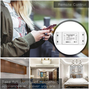 WiFi & RF Smart Light Switch Module - DIY Universal Breaker with Timer - Works with Alexa & Google Home - No Hub Required - Compatible with Smart Life/Tuya App - 16A Relay for Home Automation