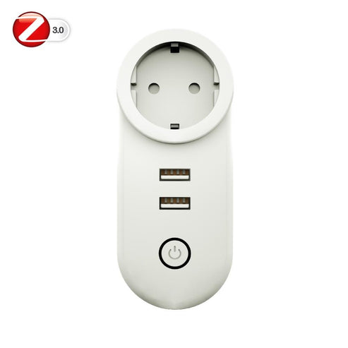ZigBee 3.0 Smart Plug with Dual USB Ports | Wireless Socket with 2MQTT Setup | Works with Alexa/Google Home/SmartThings | Hub Required | Energy Monitoring | 15A/3680W | White