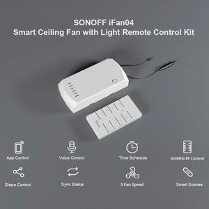 SONOFF iFan04-H Smart WiFi Ceiling Fan & Light Controller - Convert Traditional Fans to Smart, Works with Alexa & Google Home, App Control, Timer Function, No Hub Required, Compatible with Nest