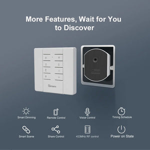 SONOFF D1 Smart Dimmer Module with Battery-Powered Remote - WiFi & RF 433MHz Dual Control, Works with Alexa/Google Home, Adjustable Brightness, for LED Lights & Fans (Remote Included)