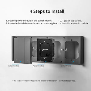 SONOFF 2-Gang Switch Frame Panel - Universal Wall Plate Cover for Smart Switches, Standard 86x86mm Size, Durable ABS Material, Screwless Design, Compatible with NSPanel/ZBBridge (White)