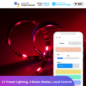SONOFF L3 RGB Smart LED Strip Lights – 5M/16.4Ft, 16 Million Colors, WiFi & App Control, Works with Alexa & Google Home, Music Sync, DIY Mode, IP20 Non-Waterproof for Indoor Use