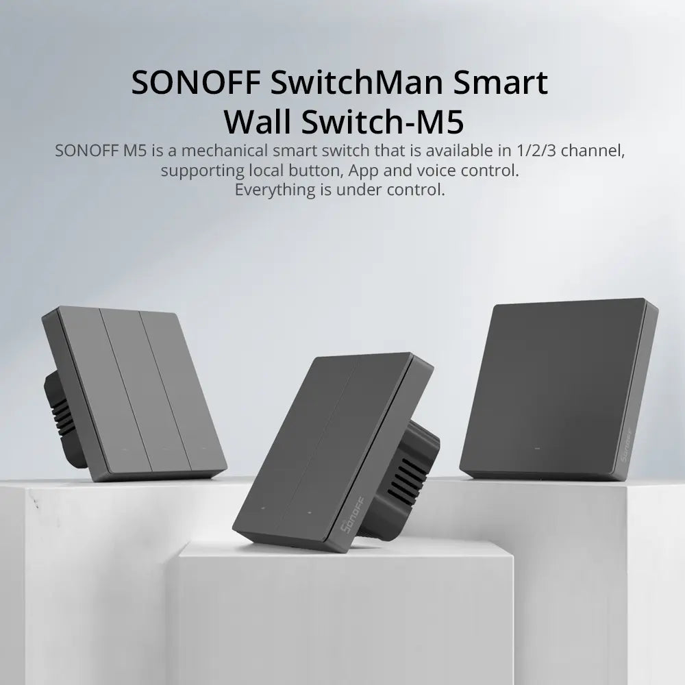 SONOFF M5 SwitchMan Smart Wall Switch - 3 Gang WiFi Push Button, Works with Alexa & Google Home, eWeLink App Control, Neutral Wire Required (120V)