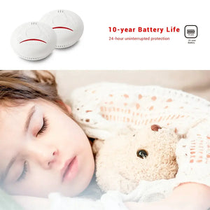 AJ-760 Standalone Smoke Alarm - Photoelectric Fire Detector with 10-Year Battery, Loud 85dB Alarm - Easy Installation, UL Certified, for Home/Bedroom/Kitchen Safety (Pack of 1)