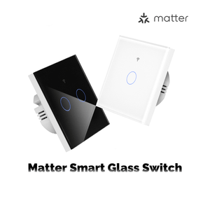 Matter Smart Light Switch EU - WiFi Enabled, Glass Panel Touch, Works with Alexa/Google/HomeKit (Matter Compatible), Neutral Wire Required, CE Certified, White