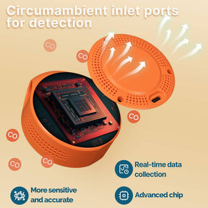 Mini Carbon Monoxide Detector - Portable CO Alarm with Temperature & Humidity Meter, Battery-Powered CO Tester for Home, Travel, RV, Kitchen, Bedroom (LCD Display, 3-in-1 Air Quality Monitor)