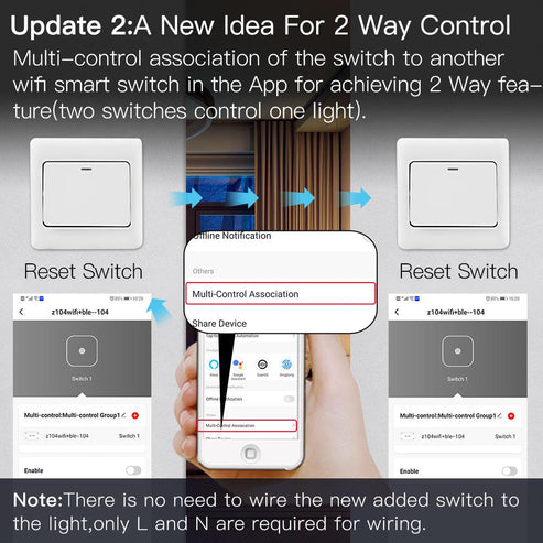 Mini DIY WiFi & RF433 Smart Relay Module – Dual Wireless Light Switch, 1/2 Gang Configurable, No Hub Required, Works with Alexa/Google Home, Tuya Smart Life App, Reset Function (for Lights, Appliances, Smart Home)