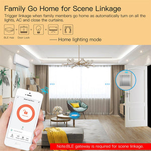 【US Version】MOES Smart Door Lock - Bluetooth APP Control with Bank-Grade AES128 Encryption & TLS Security, Remote Unlocking, Auto-Lock, Scene Linkage, Works with Alexa/Google Home (Fits Most US Doors)