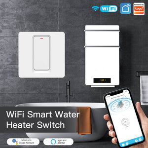 MOES Smart WiFi Water Heater Boiler Switch - Wireless Control with Timer, Works with Alexa & Google Home, App Remote Control, 16A 250V, No Hub Required, for Electric Heating Systems (EU/UK/US Version)