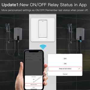 MOES Smart WiFi Water Heater Boiler Switch - Wireless Control with Timer, Works with Alexa & Google Home, App Remote Control, 16A 250V, No Hub Required, for Electric Heating Systems (EU/UK/US Version)