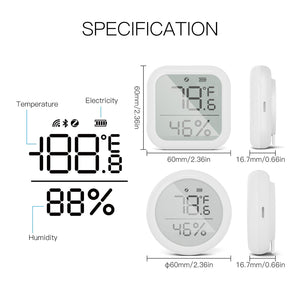 MOES Zigbee Smart Temperature & Humidity Sensor - Indoor Hygrometer Thermometer, Works with Alexa/Google Home, Wireless Room Climate Monitor, Battery Powered