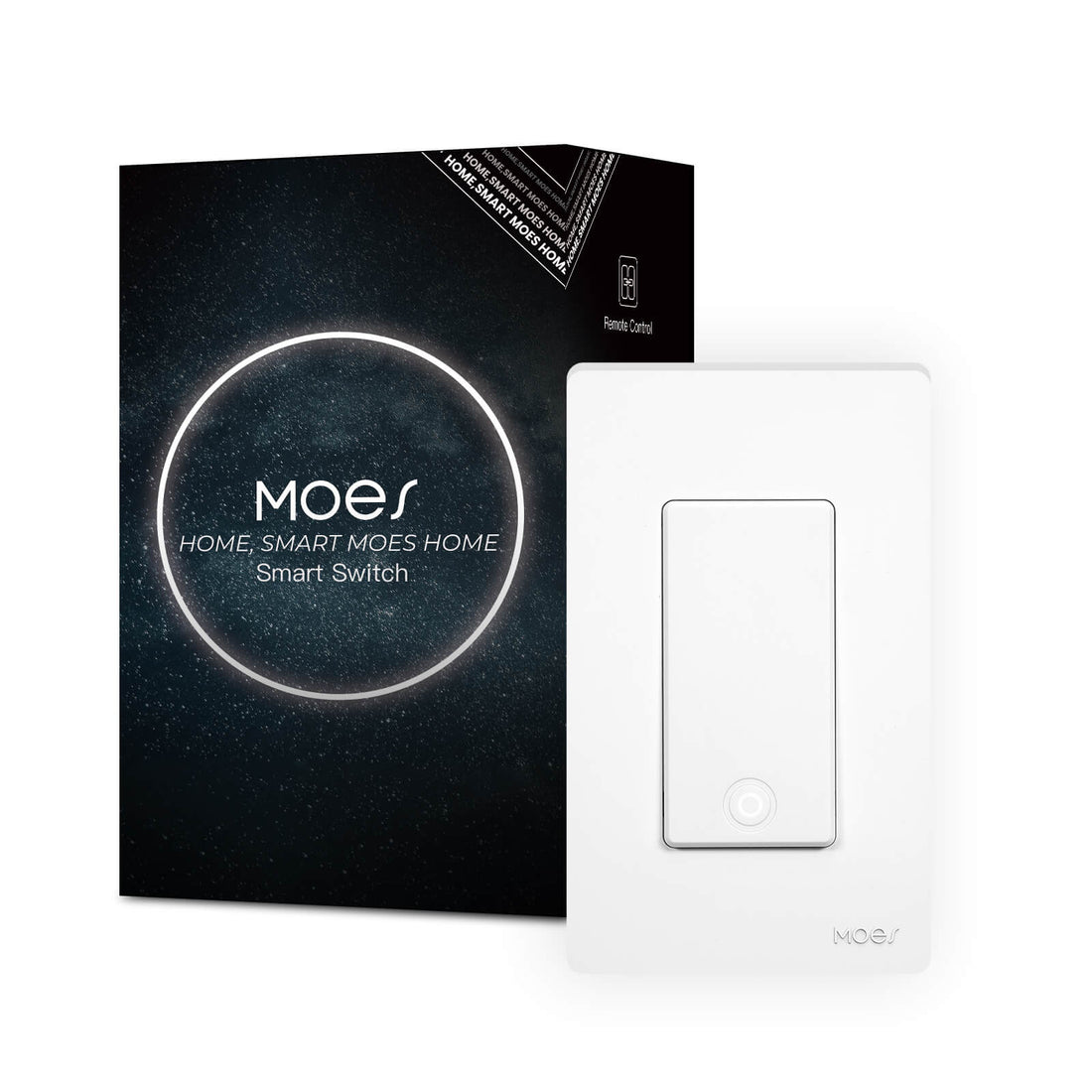 MOES Star Ring 2nd Gen Smart WiFi Light Switch – Single Pole & 3-Way, 1/2/3/4 Gang, Works with Alexa & Google Home, No Hub Required, Neutral Wire Optional, Touch Panel & App Control