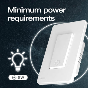MOES 3rd Gen Star Ring Smart Light Switch - No Neutral/Capacitor Required, WiFi, Works with Alexa/Google, App & Voice Control, Touch Panel, 2.4GHz Network
