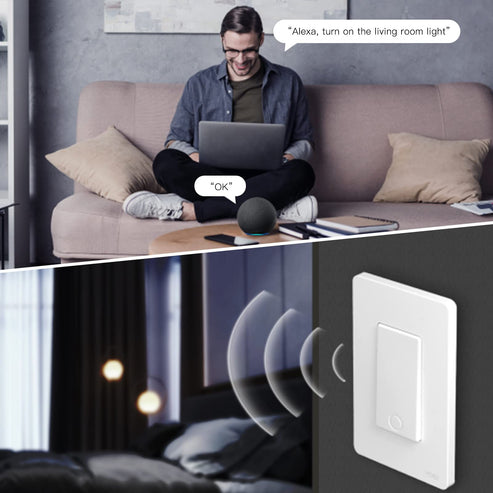 MOES Star Ring 2nd Gen Smart WiFi Light Switch – Single Pole & 3-Way, 1/2/3/4 Gang, Works with Alexa & Google Home, No Hub Required, Neutral Wire Optional, Touch Panel & App Control