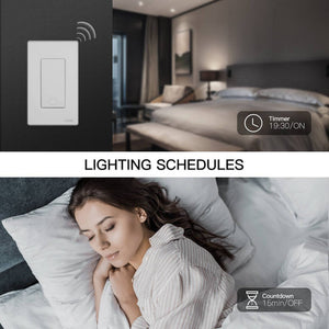 MOES Star Ring ZigBee Smart Light Switch - No Neutral Wire Required (No Capacitor Needed), Single Pole, Works with Alexa/Google/SmartThings, Touch Control, Hub Required