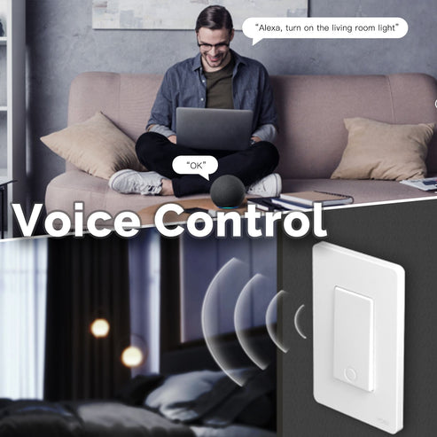 MOES Star Ring ZigBee Smart Light Switch - No Neutral Wire Required (No Capacitor Needed), Single Pole, Works with Alexa/Google/SmartThings, Touch Control, Hub Required