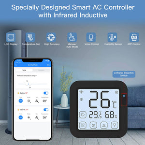MOES Tuya WiFi Smart IR Thermostat AC Remote Controller - Works with Alexa/Google Home, Temperature & Humidity Sensor, Smart Life App, No Hub Required, for Air Conditioner Control