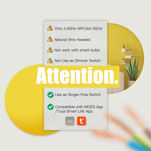 WiFi Smart Light Switch - 1/2/3/4 Gang Multi-Switch, Works with Alexa/Google Home, App & Voice Control, No Hub Required, Neutral Wire Required