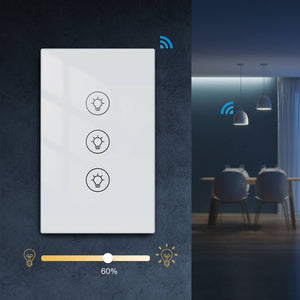 MOES WiFi Smart Dimmer Switch - 1/2/3 Gang Touch Panel Light Dimmer, US Version, Works with Alexa/Google Home, No Hub Required, Neutral Wire Needed for LED Lights