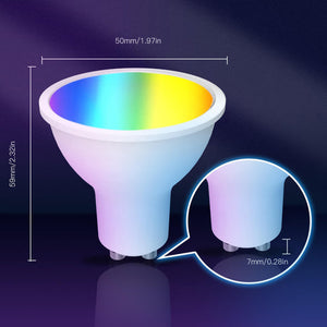 MOES GU10 WiFi Smart Bulb, 5W RGB + Warm White Dimmable LED, Works with Alexa & Google Home, Color Changing Light, APP Control, Voice Command, Spotlights for Home Lighting