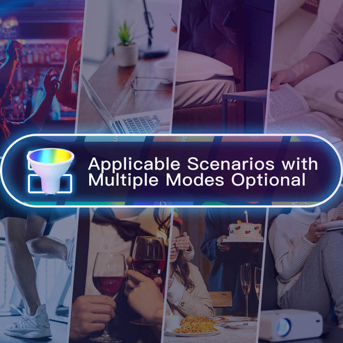 MOES GU10 WiFi Smart Bulb, 5W RGB + Warm White Dimmable LED, Works with Alexa & Google Home, Color Changing Light, APP Control, Voice Command, Spotlights for Home Lighting