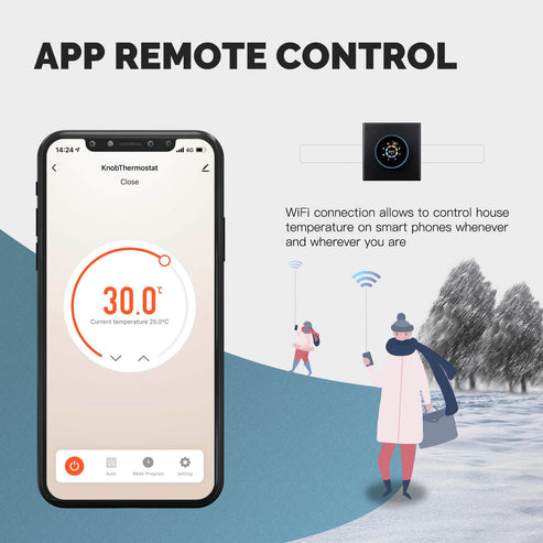 MOES WiFi Smart Thermostat - Knob Temperature Controller for Water Boiler, Gas & Electric Heating Systems | Works with Alexa/Google Home | Programmable Schedule, App Control, Energy Saving