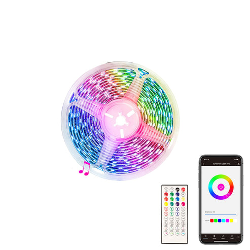 MOES WiFi Smart LED Light Strip 16.4ft, RGB Color Changing Strip Lights with 5050 LEDs, App & Remote Control, Music Sync, Mic Sound Mode for Bedroom, TV Backlight, Party Decor (Works with Alexa/Google Home)
