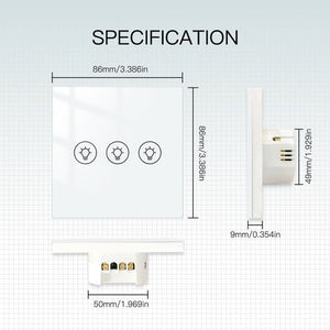 MOES WiFi Smart Light Dimmer Switch - 1/2/3 Gang EU Version Touch Panel, Works with Alexa/Google Home, No Hub Required, Smooth Brightness Control (Neutral Wire Needed)