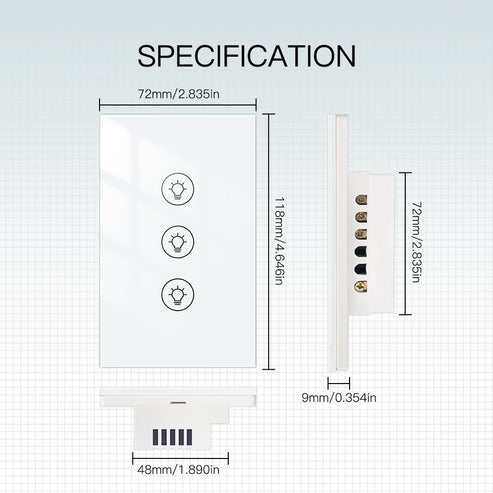MOES WiFi Smart Dimmer Switch - 1/2/3 Gang Touch Panel Light Dimmer, US Version, Works with Alexa/Google Home, No Hub Required, Neutral Wire Needed for LED Lights