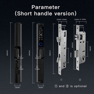MOES WiFi Smart Door Lock - Fingerprint & Remote Control, Narrow Side Design, Waterproof, Two Handle Optional, Works with Alexa/Google Home, Anti-Theft Security