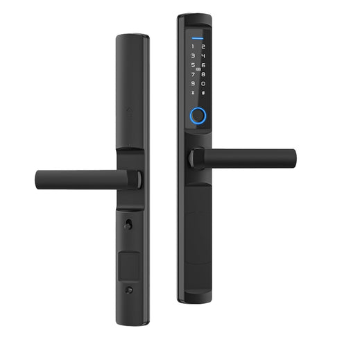 MOES WiFi Smart Door Lock - Fingerprint & Remote Control, Narrow Side Design, Waterproof, Two Handle Optional, Works with Alexa/Google Home, Anti-Theft Security