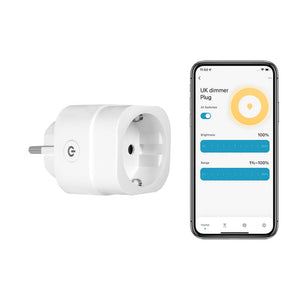 MOES WiFi Smart Dimmer Plug EU Version, Brightness Adjustable Socket with Timer & Schedule, Works with Alexa/Google Home, No Hub Required, 2.4GHz WiFi, Voice Control, 300W LED/100W Incandescent