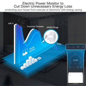 MOES WiFi Smart Plug with Energy Monitor - 16A Italian Type L Socket, Works with Alexa & Google Home, App Control, Power Consumption Tracking, 3680W Heavy Duty
