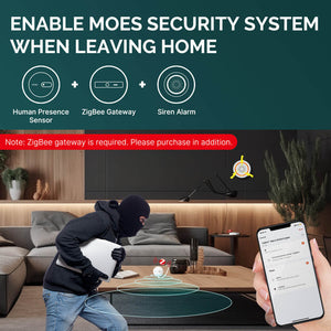 MOES ZigBee Human Presence Sensor Detector, Radar Wave Motion Sensor, Smart Home Security, Works with Alexa, Google Home, Tuya, 5-8m Detection Range, for Indoor Use, Office, Bathroom, Bedroom