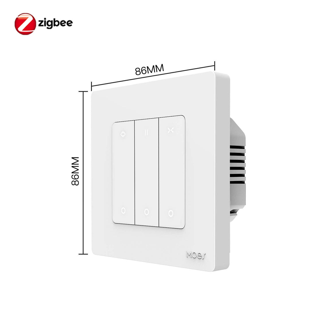 MOES ZigBee & RF Smart Curtain Switch for Roller Shutter/Electric Curtains - Works with Alexa, Google Home, SmartThings, Hub Required, Blind Motor Control, Timing & Remote Control, Neutral Wire Required