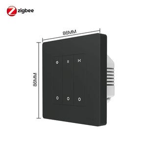 MOES ZigBee Smart Curtain Switch for Roller Shutters & Electric Blinds - RF Remote Control, Timing Function, Works with Alexa/Google Home, No Hub Required, Compatible with Motorized Curtains (EU/US Version)