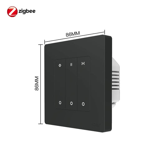 MOES ZigBee Smart Curtain Switch for Roller Shutters & Electric Blinds - RF Remote Control, Timing Function, Works with Alexa/Google Home, No Hub Required, Compatible with Motorized Curtains (EU/US Version)
