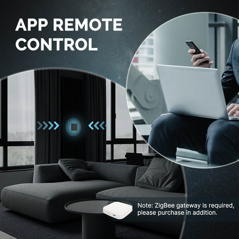 MOES ZigBee & RF Smart Curtain Switch for Roller Shutter/Electric Curtains - Works with Alexa, Google Home, SmartThings, Hub Required, Blind Motor Control, Timing & Remote Control, Neutral Wire Required