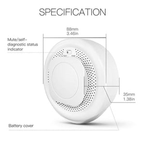 MOES ZigBee Smart Smoke & Fire Detector - Wireless Alarm Sensor with 85dB Siren, Works with Alexa, Google Home, SmartThings, Tuya, Battery-Powered, CE Certified for Home Safety