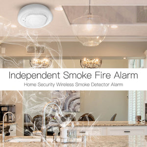 MOES ZigBee Smart Smoke & Fire Detector - Wireless Alarm Sensor with 85dB Siren, Works with Alexa, Google Home, SmartThings, Tuya, Battery-Powered, CE Certified for Home Safety