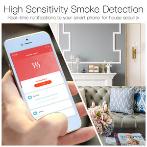 MOES ZigBee Smart Smoke & Fire Detector - Wireless Alarm Sensor with 85dB Siren, Works with Alexa, Google Home, SmartThings, Tuya, Battery-Powered, CE Certified for Home Safety