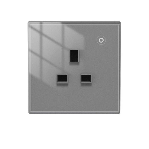 MOES ZigBee Smart Plug Outlet, Glass Panel Wall Socket with Energy Monitoring, Requires Hub (Works with Alexa, Google Home, SmartThings), 15A/1800W, Overload Protection, Timer & Schedule, White