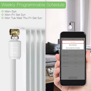 Zigbee Smart Thermostat Radiator Valve TRV - Energy Saving Programmable Thermostatic Valve with Digital Timer, Works with Alexa/Google Home/MQTT, Voice & App Remote Control