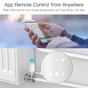 Zigbee Smart Thermostat Radiator Valve TRV - Energy Saving Programmable Thermostatic Valve with Digital Timer, Works with Alexa/Google Home/MQTT, Voice & App Remote Control