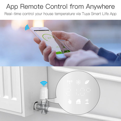 Zigbee Smart Thermostat Radiator Valve TRV - Energy Saving Programmable Thermostatic Valve with Digital Timer, Works with Alexa/Google Home/MQTT, Voice & App Remote Control