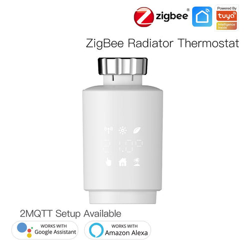 Zigbee Smart Thermostat Radiator Valve TRV - Energy Saving Programmable Thermostatic Valve with Digital Timer, Works with Alexa/Google Home/MQTT, Voice & App Remote Control