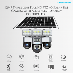 8MP Dual-Lens Solar & Battery 4G Security Camera – Human/Motion Detect, 2-Way Audio, Alarm, Supports Up to 128 GB SD